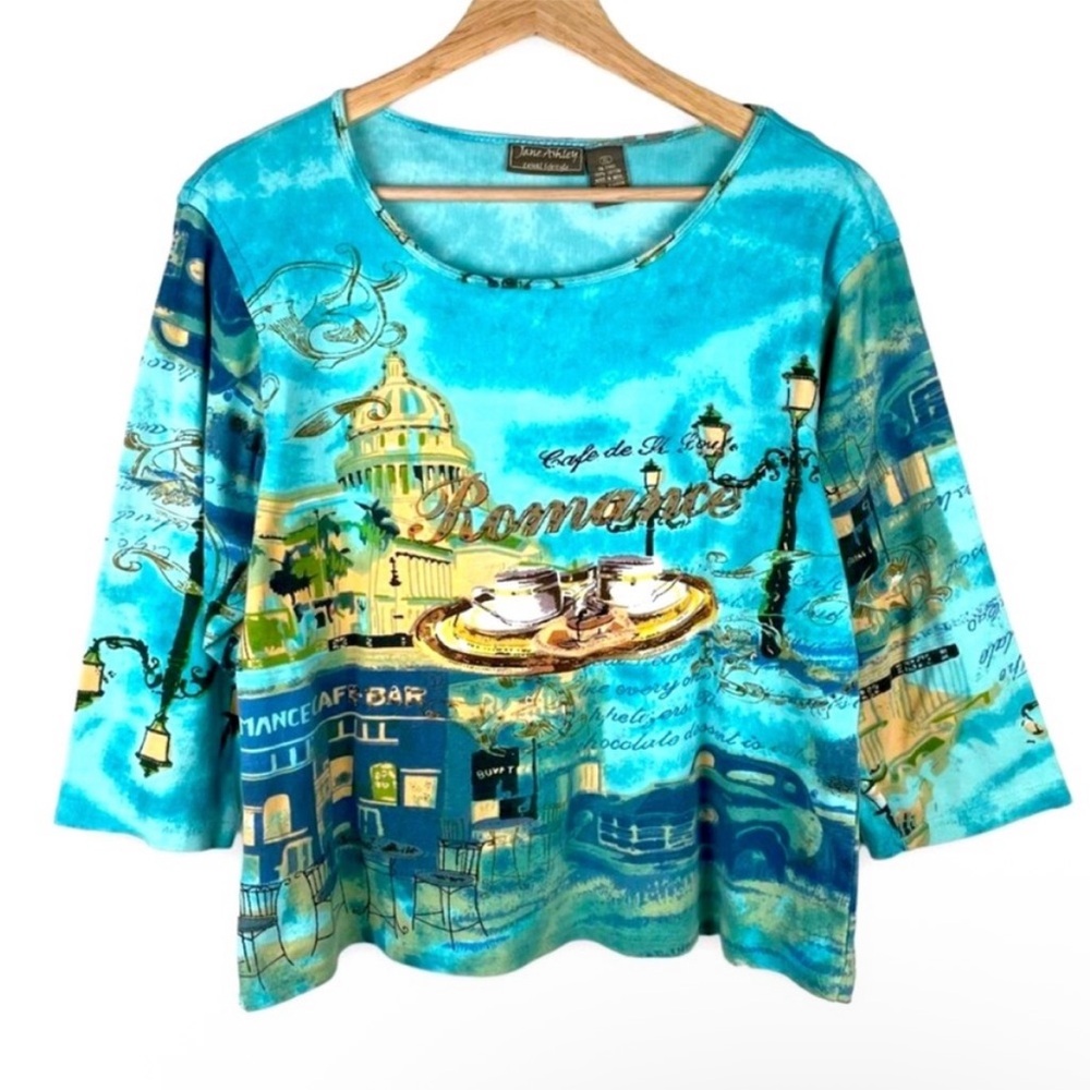 Y2K Jane Ashley Romance Coffee Abstract
Beaded Blouse